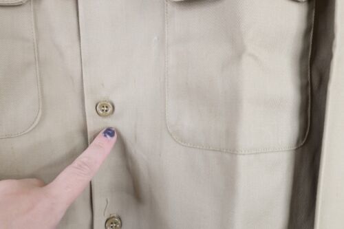 NOS Vtg 60s Five Brother Mens 17 L Union Made Cotton Twill Work Button Shirt USA Item image 5