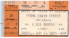 Vintage Eddie Murphy Ticket Stumpf Kann 2 1985 University Von Texas Austin - £40.28 GBP