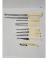 Vintage QuiKut Stainless Steel Mix Lot Of Knives Peeler Cream Plastic Ha... - $20.58 CAD