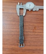 vintage NOS MCM 7CM Caravelle black genuine leather watch strap silver b... - $27.09 CAD
