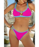 Two Pieces Color Block Cut Out Bikini - $27.75