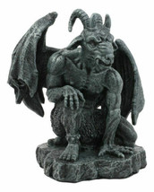 The Winged Guardian Baphomet Sabbatic Goat Gothic Gargoyle Statue Faux Stone - £25.85 GBP