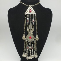 103.8g, 21&quot; Turkmen Necklace Pendant Long Necktie Old Vintage Gold-Gilded,TN401 - £63.26 GBP