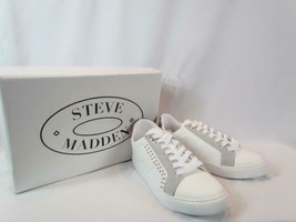 NIB Steve Madden White Sneaker W/ Faux Snake Print And Gold Accents Lace... - £34.04 GBP
