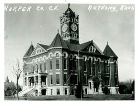 Vintage Real Photo Post Card RPPC Harper County Court House Anthony, KS - £34.01 GBP