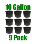 9pc 10 Gallon Round Nursery Pots Plastic Dirt Grow Container Hydroponic - $93.49