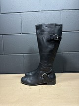Nine West Sookiew Black Leather Knee High Boots Women’s Sz 9 M - £39.28 GBP