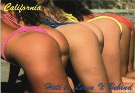 California Hate to Leave it Behind Girl Postcard Risque 90&#39;s 80&#39;s Pinup ... - $11.52