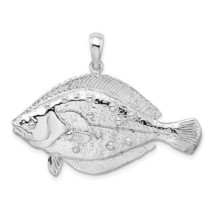 Sterling Silver Polished 3D Flounder Fish Pendant - £212.79 GBP