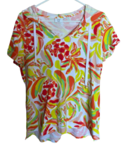 Crown &amp; Ivy Beach Citrus Short Sleeve Hi Lo Hooded Top Size S - £11.74 GBP