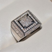 Hiphop Origin Natural 2carat Carat Diamond Gemstone 14K Yellow Gold Ring Men Lux - £19.94 GBP