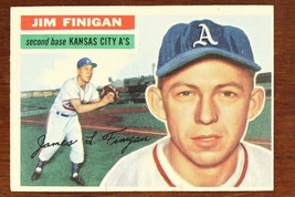 Vintage Baseball Card Topps 1956 #22 Jim Finigan Second Base Kansas City A&#39;s B - £7.58 GBP