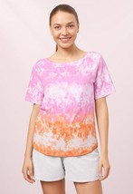 Women Top Charter Club Cotton Tie-Dyed Top Size M Multicolor - $12.86