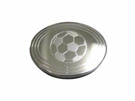 Kiola Designs Silver Toned Etched Oval Soccer Ball Magnet - $19.99