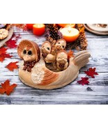 Ceramic Chicken Hen &amp; Chicks Kitsch Vintage Planter Centerpiece 1984 Ear... - $24.87