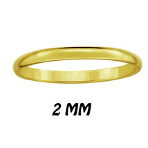 14K Gelbgold Versilbert 2MM Komfort Passform Ehering Größe (4-11) Vday - $23.65