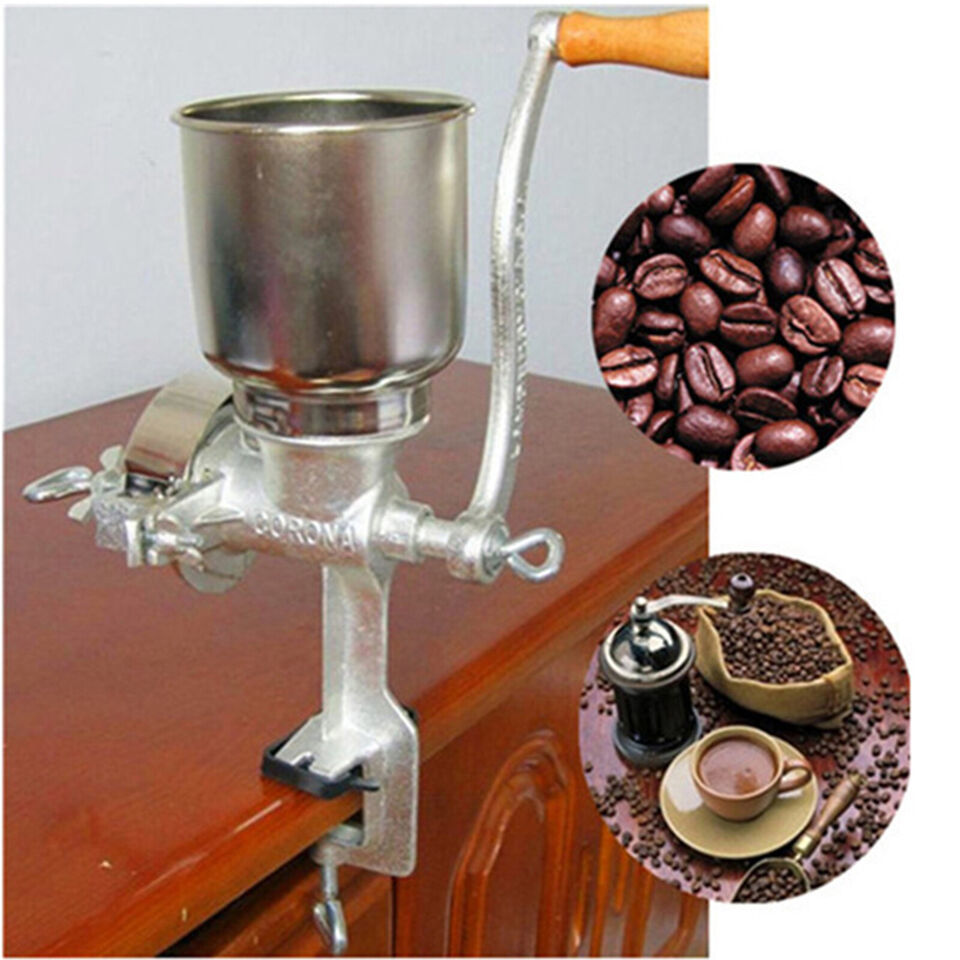 Manual Hand Grain Corn Cereal Flour Mill with Hopper Wheat Coffee Rice G... - $42.06