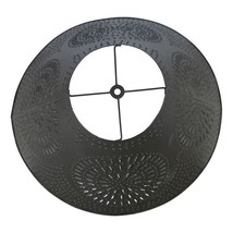 17 inch Flared Lamp Shade with Chisel in Textured Black Tin image 2