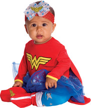 Rubie&#39;s Costume DC Comics Baby Wonder Woman Onesie and Headpiece, Red, 6-12 Mont - £70.43 GBP