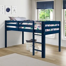 Camaflexi Tribeca Solid Wood Low Loft Bed Frame / 14 Wood Slats Support, Blue. - £294.10 GBP