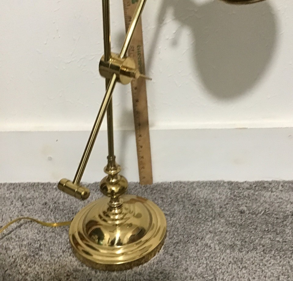 Vintage  Brass Lamp  Adjustable long Arm  Brass Piano Lamp Approx 20” Long Item image 5