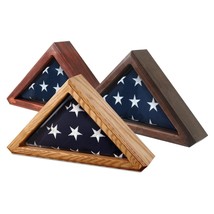 Usa Made Solid Wood Oak Cherry Walnut Finish Flag Display Case Shadow Box - £236.23 GBP