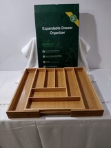 New, Hiware, Kitchen Silverware Tray Drawer Organizer, Bamboo - £24.91 GBP