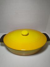 Parini Enamel Oval Casserole Dish 12x8 Yellow Orange Nonstick New Open Box - $21.75