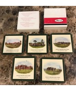 Vtg Boxed Set 5 of 6 Pimpernel British Golf Clubs Coasters Cork Backed T... - $14.06 CAD