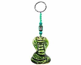 King Cobra Snake Wildlife Animal 3D Ceramic Figurine Keychain Multicolored Macra - £6.99 GBP