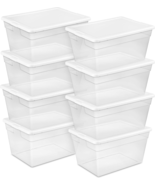 56 Qt Storage Box, Stackable Bin with Lid, Plastic Container to Organ - $174.23