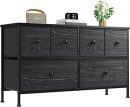 EnHomee Dresser for Bedroom 39.4&quot;W x 11.8&quot;D x 22.3&quot;H, Black Wood Grain Print - £100.53 GBP