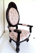 Modern Wood Doll Chair w/ Padded &amp; Embroidered Seat, Back, Arms For 18&quot;-... - £31.07 GBP