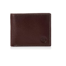 Timberland Men&#39;s Leather Wallet with Attached Flip Pocket | Color Brown (Sportz) - £40.05 GBP