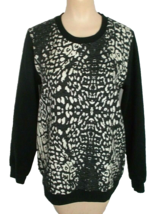 Sweatshirt Top Animal Print Long Sleeve Styestalker Women Sz Lg - £11.86 GBP
