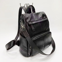 Long-Term Spot Full Leather Backpack Black Soft Cowhide Anti-Theft Bag Leather W - £66.26 GBP