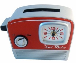 Retro Toaster Kitchen Clock with Vintage Design Red Resin 8.5" Long #485024 image 1