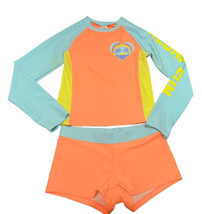 OshKosh Girls 2 Piece Swimsuit Size 12 Rash Guard Swim Shorts - £14.49 GBP