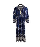 Garrie B Dress Womens S Blue Tie Dye Babydoll Smocked Maxi Boho Hippie Beach - $1,290.11 MXN