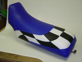 Yamaha Banshee Seat Cover Blue Color Black and White Checkered Seat Cover - $81.99