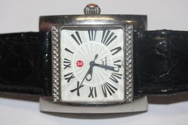 Michele Deco Mw2 Diamond Stainless Steel Quartz Square Case Watch Black P01292SS - £336.32 GBP