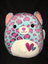 Valentines SQUISHMALLOW 8&quot; Plush Chelsea Pink &amp; Blue Spotted Leopard Heart 2021 - £13.10 GBP