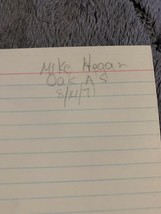 Mike Hegan signed autographed Index card - $3.99