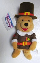 Disney Winnie The Pooh &quot;Pilgrim Pooh&quot; Disney Store B EAN Bag Plush New - £23.13 GBP