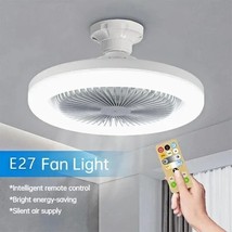 Smart 3-in-1 Ceiling Fan with Remote Control and 3-Speed E27 AC85-265V - £18.50 GBP