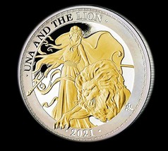 2021 UNA AND THE LION GILDED PROOF - 1 oz  0.999 SILVER COIN - SAINT HELENA - €227,36 EUR
