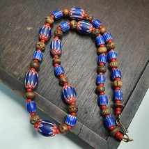 Collier perles chevron coeur blanc collection vintage style vénitien b21 - $60.89