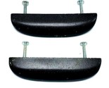 1 Pair Retro Drawer Pulls Finger Cup Style Black Painted Brass  - $5.89