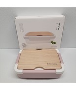 Pink Plastic Wooden Style 4 Lock Lunch Box With Utensils &amp; Accessories! ... - $33.78 CAD