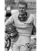 Steve McQueen in Firestone racing outfit holding helmet 11x14 Photo - £11.71 GBP
